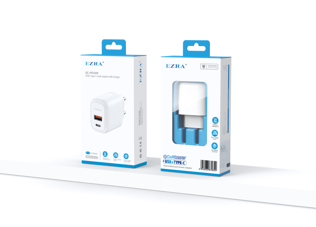 HC121 QC3.0+PD20W charger EU EZRA HC121 QC3.0+PD20W charger EU Aido Tech EZRA