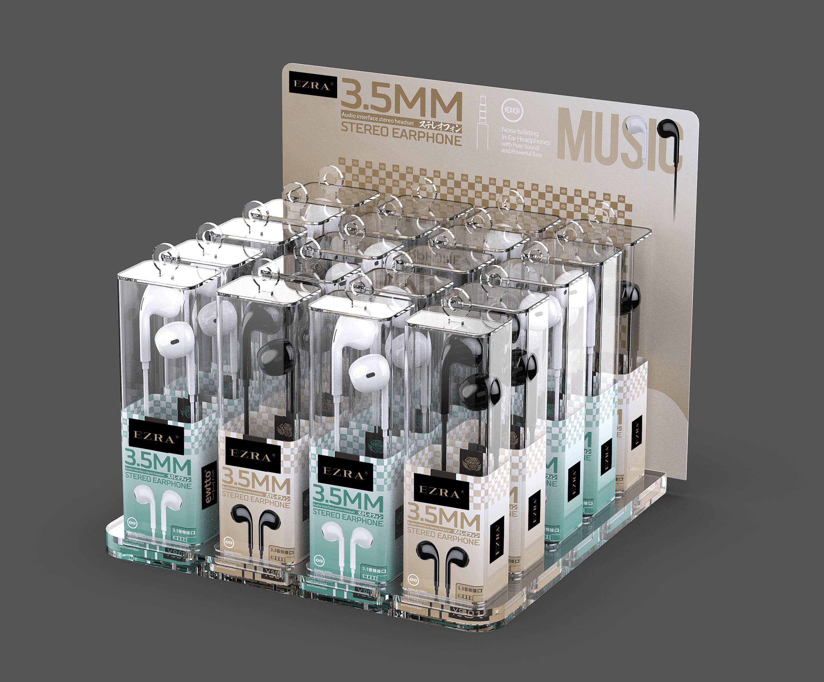 EP102 3.5mm macaron wire-controlled stereo earphones EZRA EP102 3.5mm macaron wire-controlled stereo earphones Aido Tech EZRA