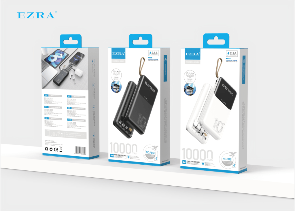 PB61 batterie externe 10000MAH Power Bank EZRA PB61 batterie externe 10000MAH Power Bank Aido tech EZRA