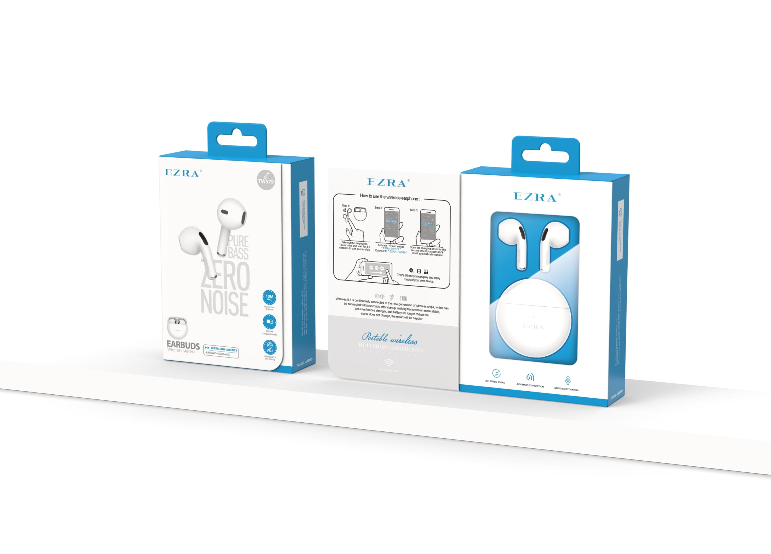 TWS79 Travel wireless bluetooth earphones EZRA TWS79 Travel wireless bluetooth earphones Aido Tech EZRA