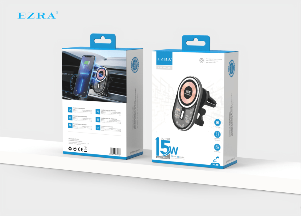 HL88 Phone Holder+15W Wireless Car charger with cable EZRA HL88 Phone Holder+15W Wireless Car charger with cable Aido tech EZRA