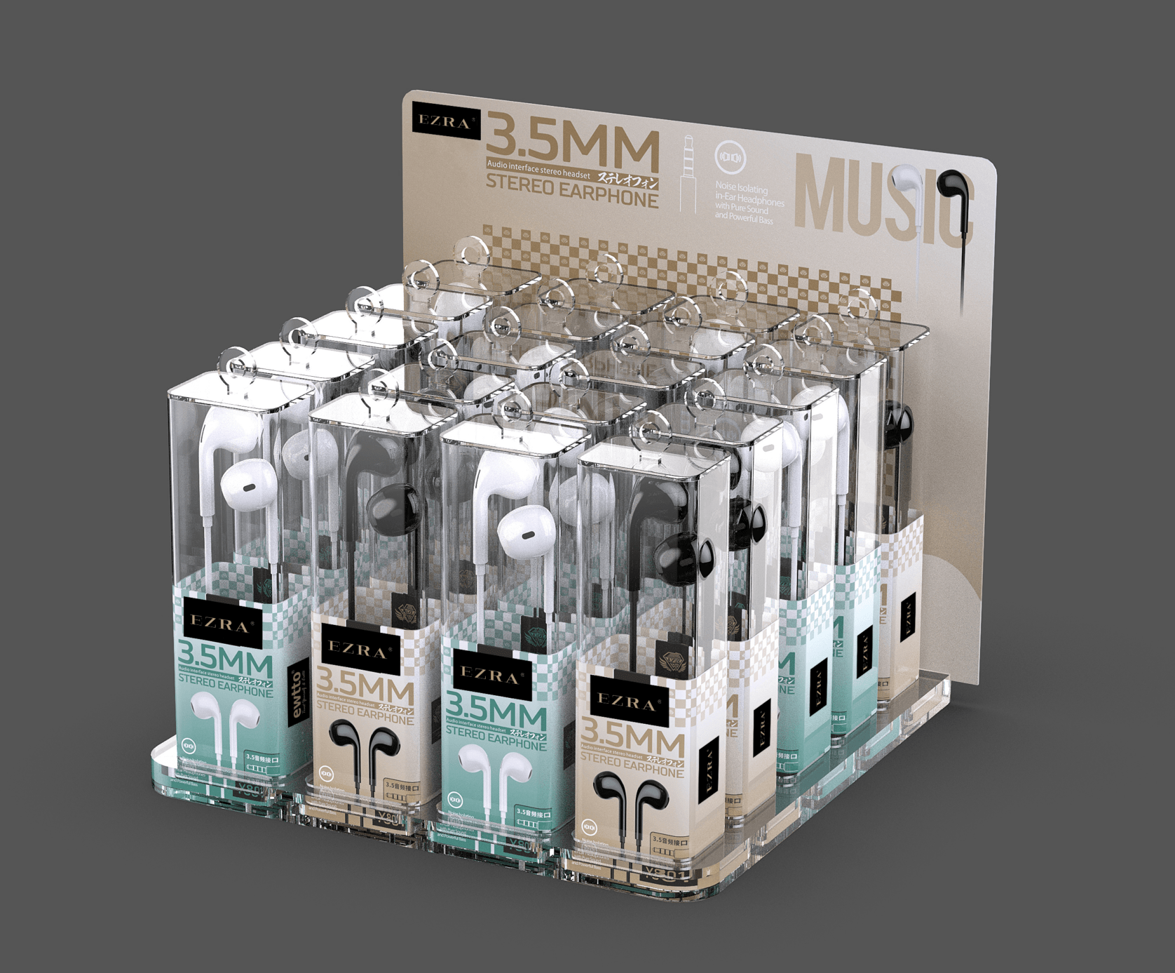 EP102 3.5mm macaron wire-controlled stereo earphones EZRA EP102 3.5mm macaron wire-controlled stereo earphones Aido Tech EZRA