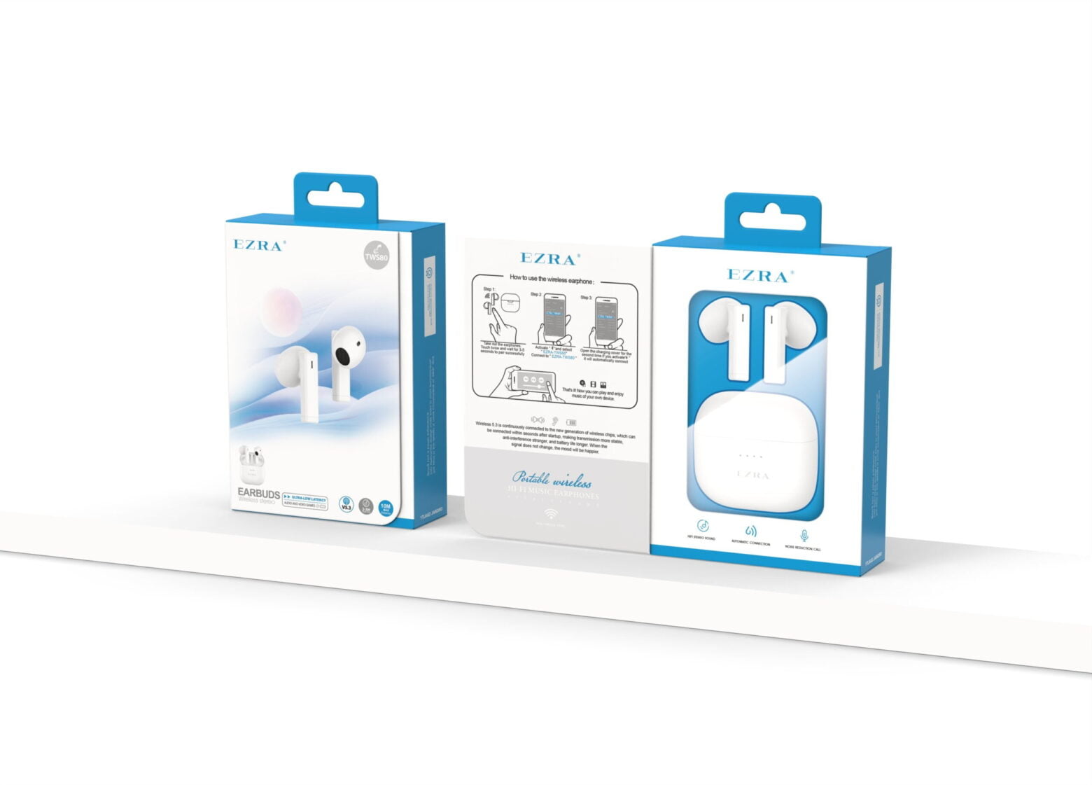 TWS80 True Wireless Earphones with long battery life EZRA TWS80 True Wireless Earphones with long battery life Aido Tech EZRA