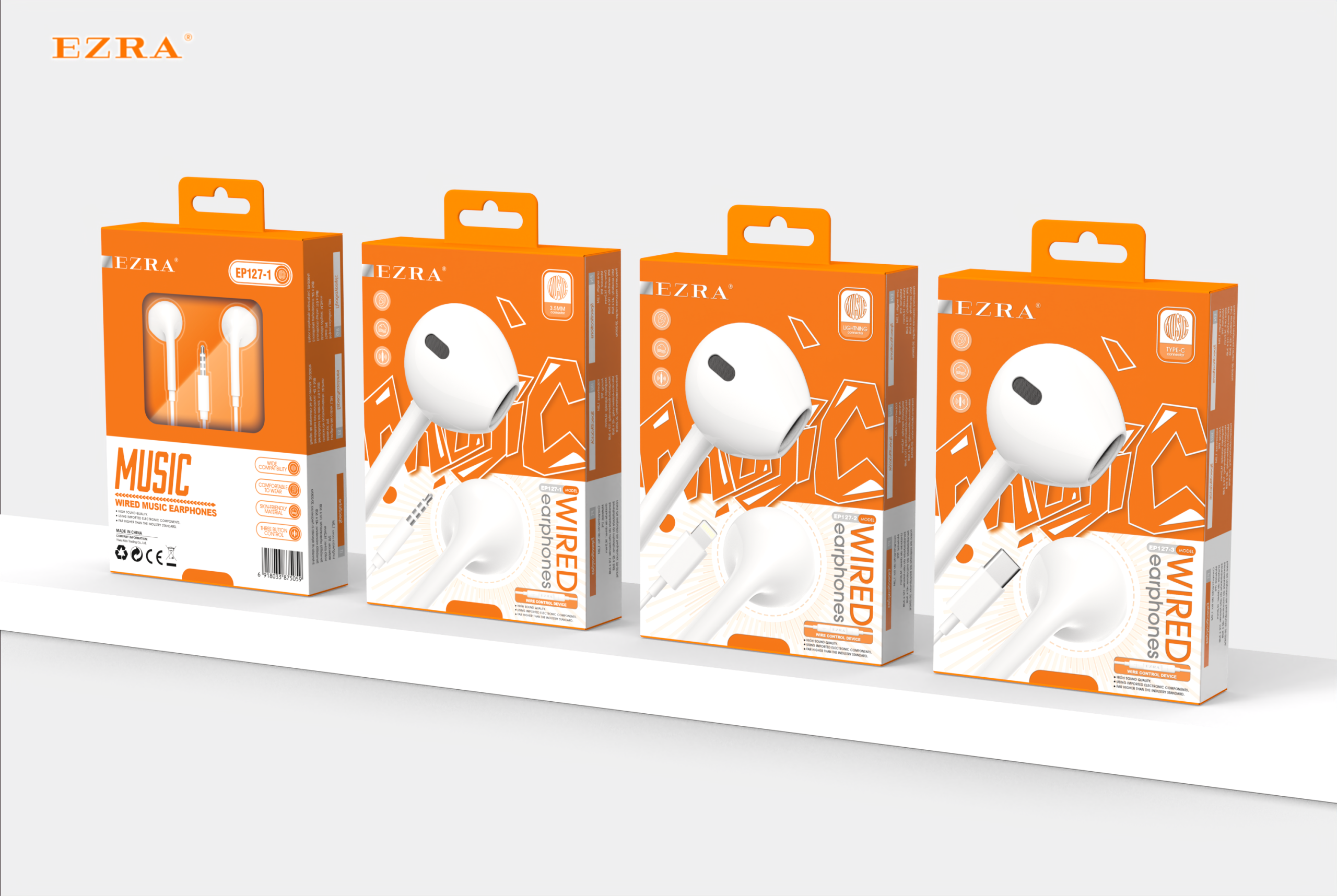 EP127 3.5mm/Lightning/TPC Wired earphones