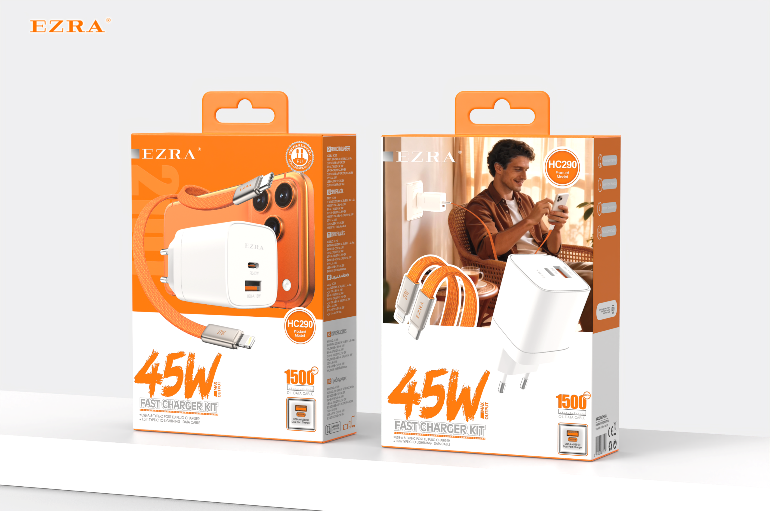 HC290  45W A+C charger with 1.5mTPC-TPC/TPC-I5 cable EU