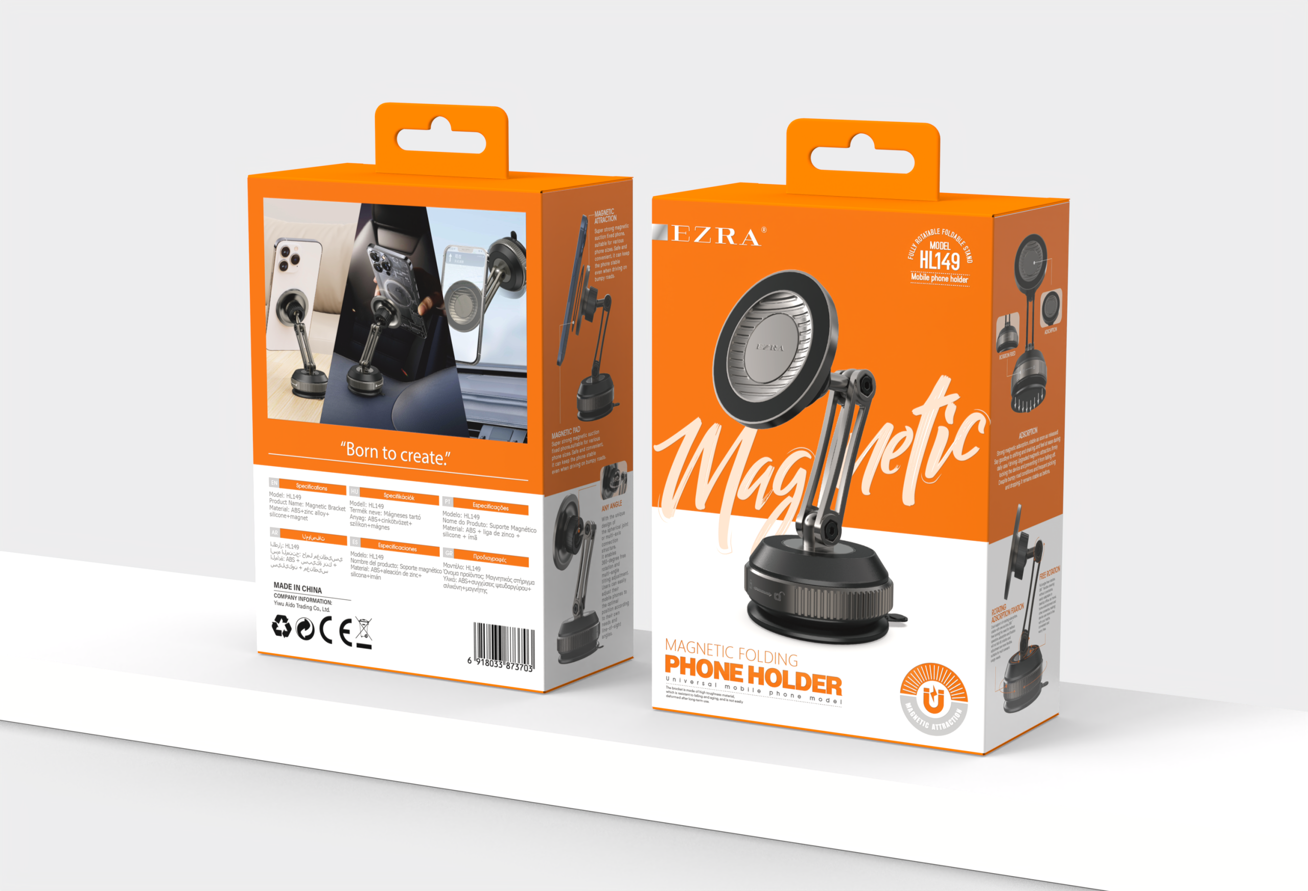 HL149 magnetic in-car phone holder