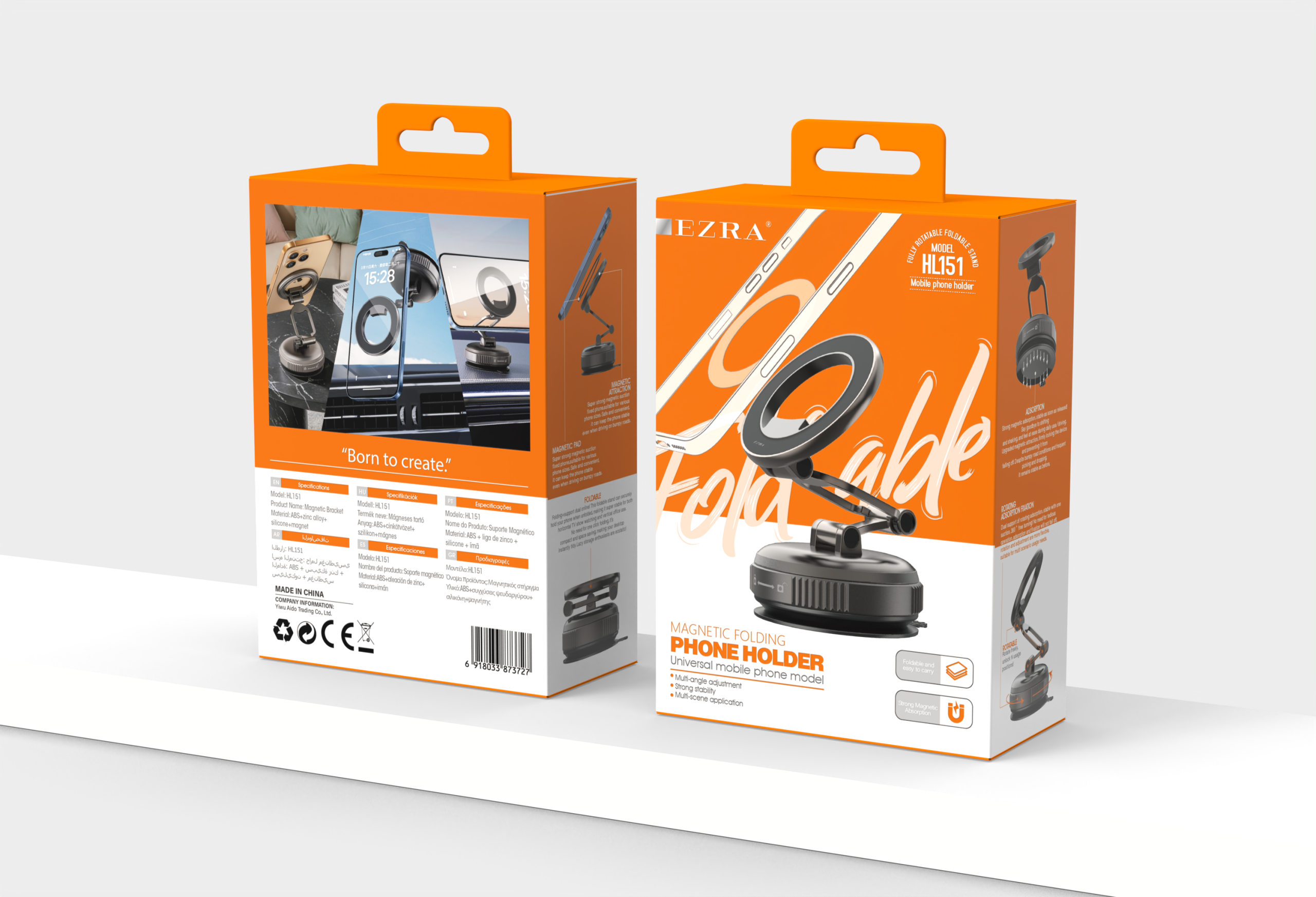 HL151 magnetic in-car phone holder